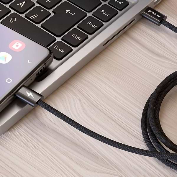 Фото - Кабель синхронизації даних Proove Energy Stream Type-C to Type-C 60W 1m Black (CCES60002201)