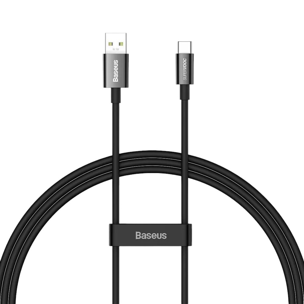 Кабель синхронізації даних Baseus Superior Series Fast Charging Data Cable USB to Type-C 65W SUPERVOOC 1 m Black (CAYS000901) - Фото 1