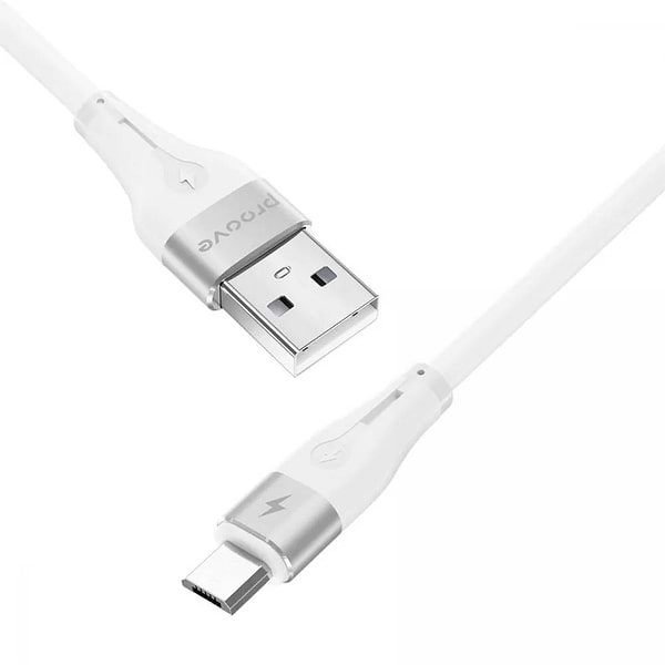 Фото - Кабель синхронізації даних Proove Soft Silicone Micro USB 2.4A 1m White (492050003)