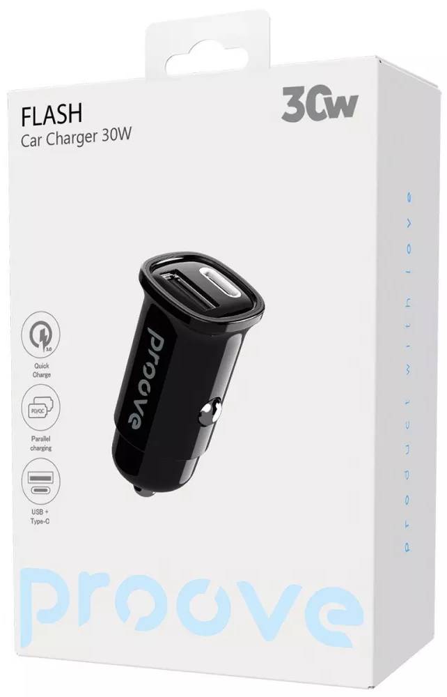 Фото - Автомобільний зарядний пристрій Proove Flash 30W Type-C + USB black (CCFL30111201)