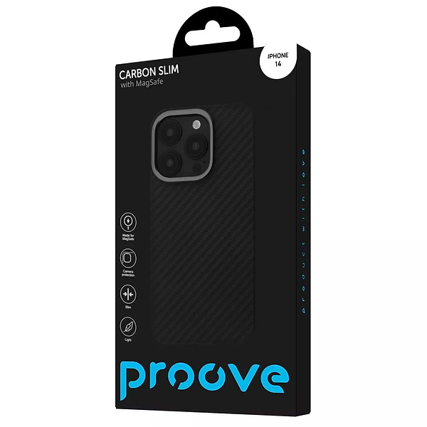 Фото - Чохол для смартфону Proove Carbon Slim with Magnetic Ring iPhone 14 black (PCCSIP140002)