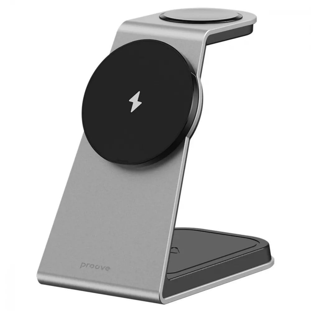 Бездротовий зарядний пристрій Proove Omni Power 3 in 1 Gray - Фото 1