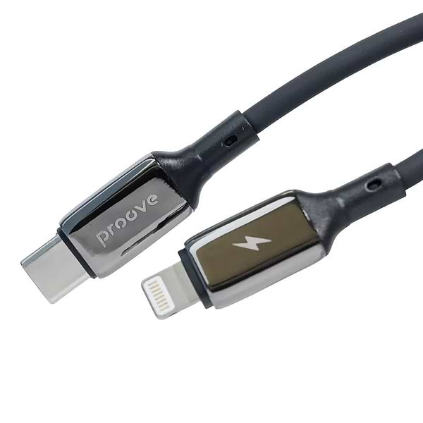 Фото - Кабель синхронізації даних Proove Flex Metal Type-C to Lightning 27W 1m Black