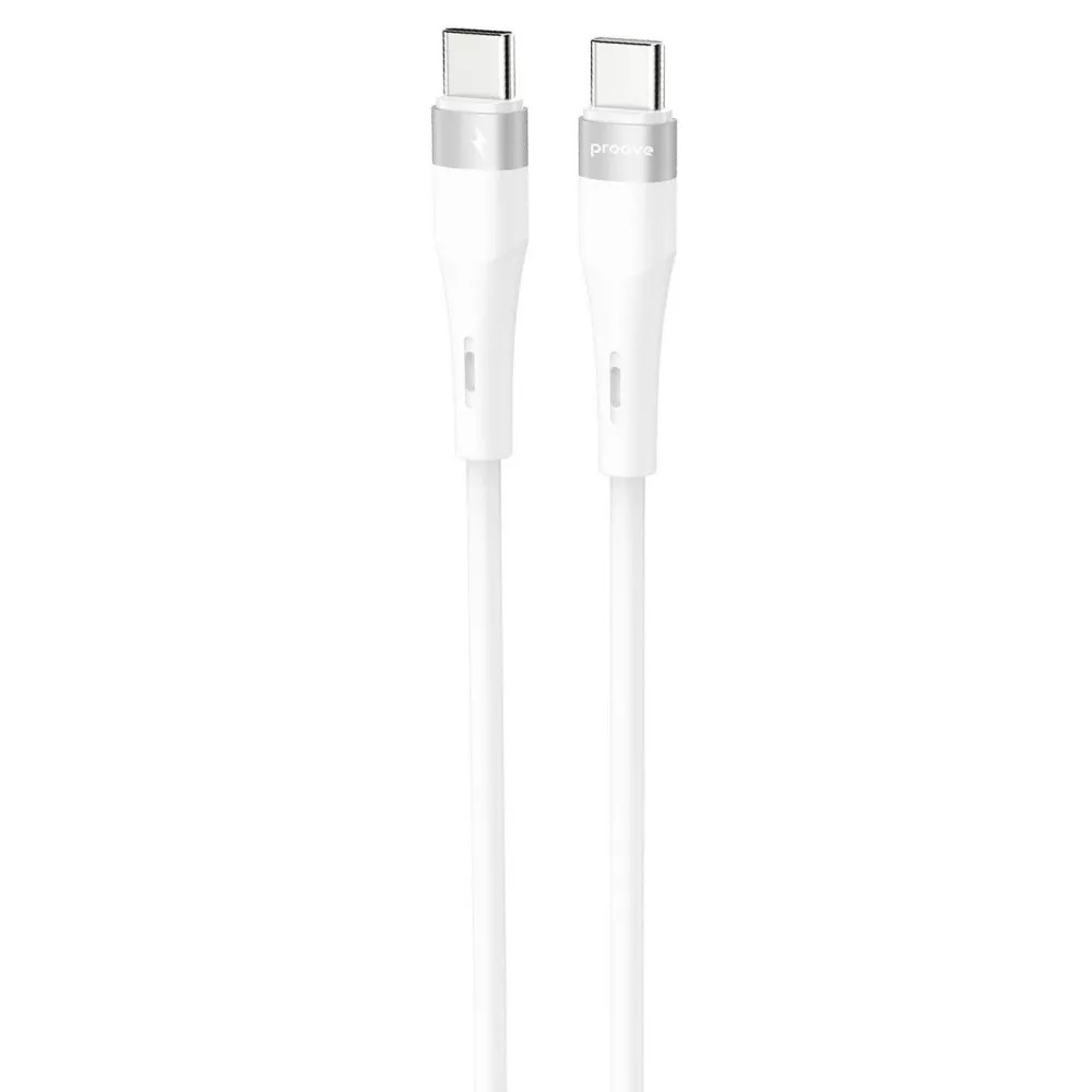Кабель синхронізації даних Proove Light Silicone Plus Type-C to Type-C 60W 1m White (CCLS60002202) - Фото 1