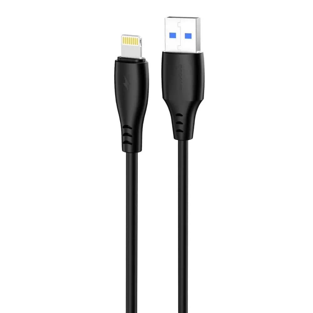 Кабель синхронізації даних Proove Simple Silicone USB to Lightning 2.4A 1m Black (CCSS12001101)