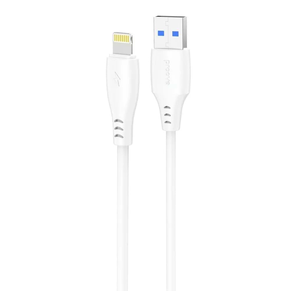 Кабель синхронізації даних Proove Simple Silicone USB to Lightning 2.4A 1m White (CCSS12001102)