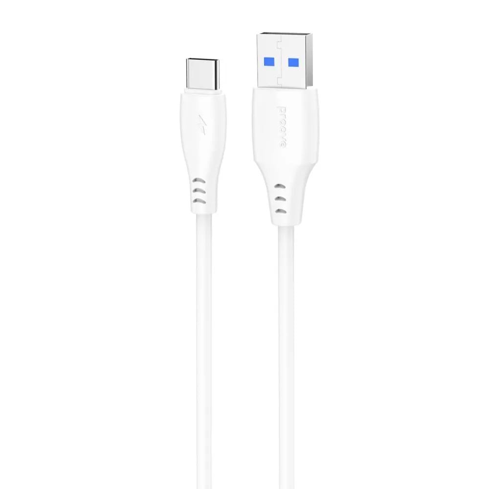 Кабель синхронізації даних Proove Simple Silicone USB to Type-C 3A 1m White (CCSS15001202)