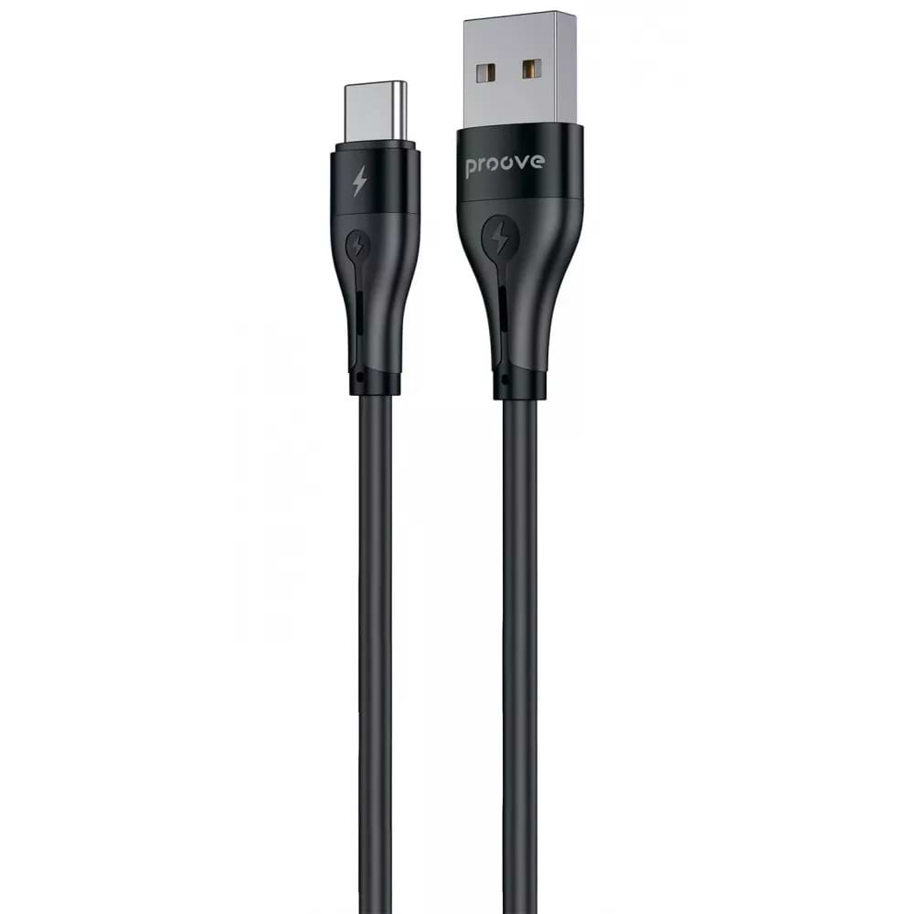 Кабель синхронізації даних Proove Soft Silicone USB to Type-C 3A 2m Black (CCSO20001221) - Фото 1
