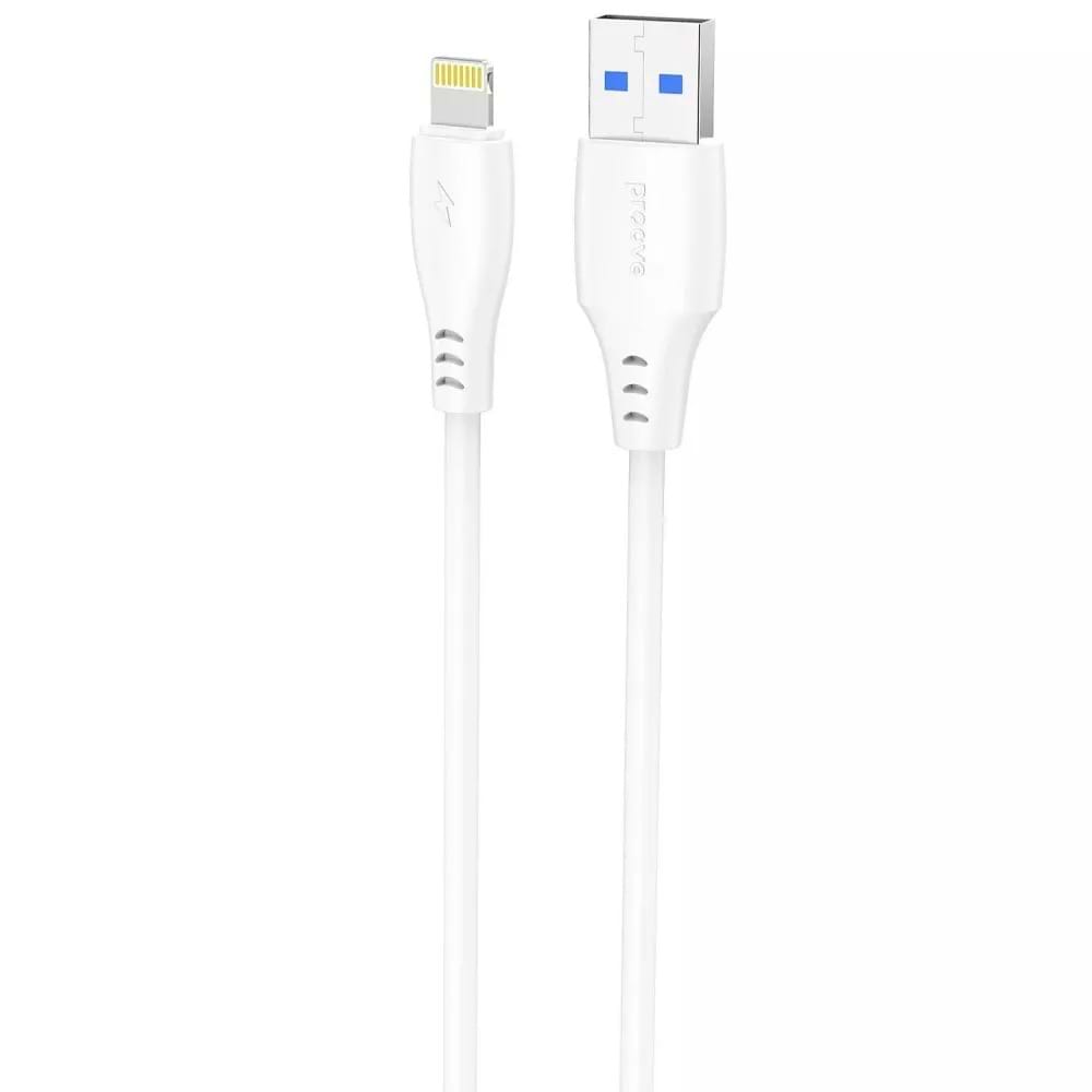 Кабель синхронізації даних Proove Simple Silicone USB to Lightning 2.4A 2m White (CCSS12001122)