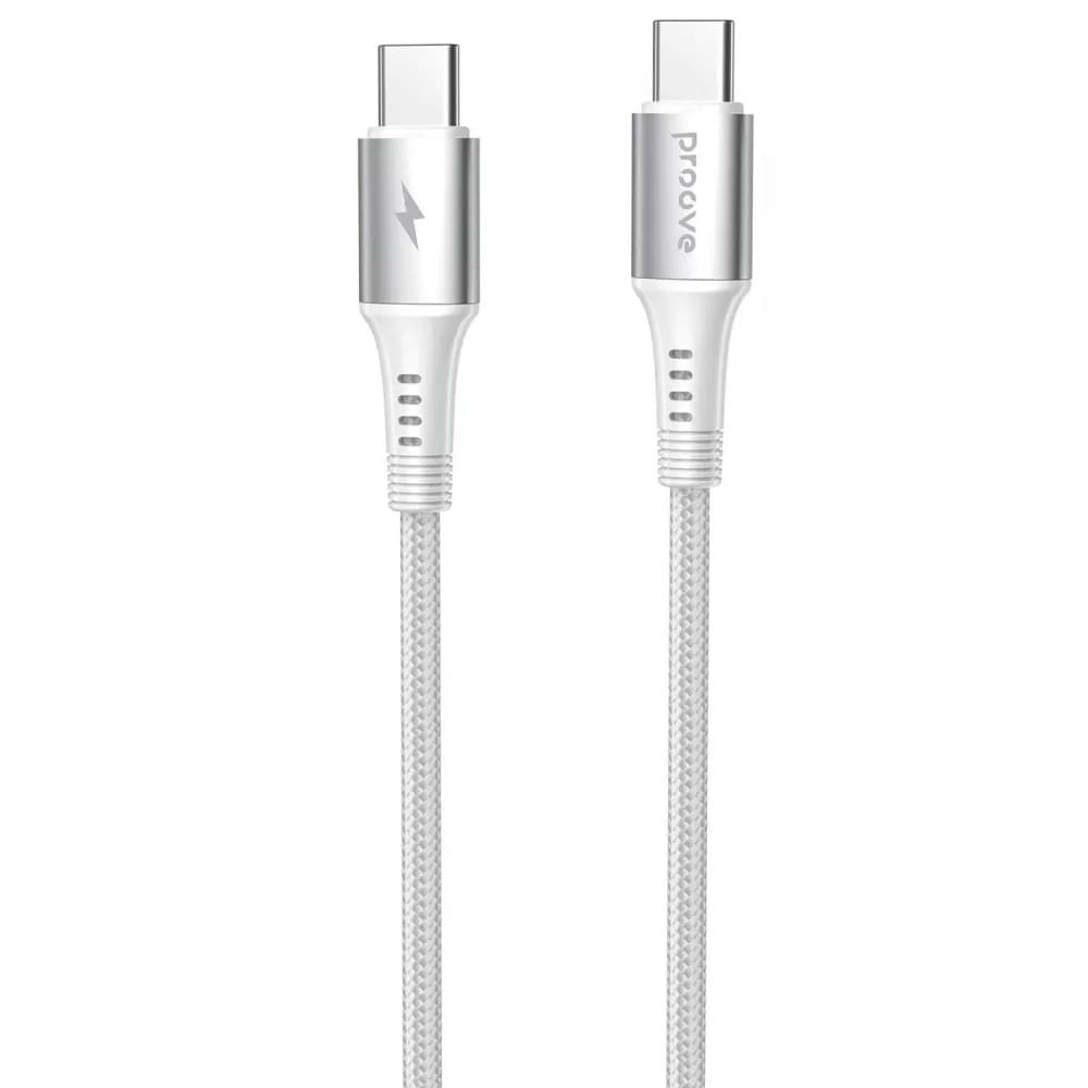 Кабель синхронізації даних Proove WireX Type-C to Type-C 60W (1m) white (CCWX60002202)