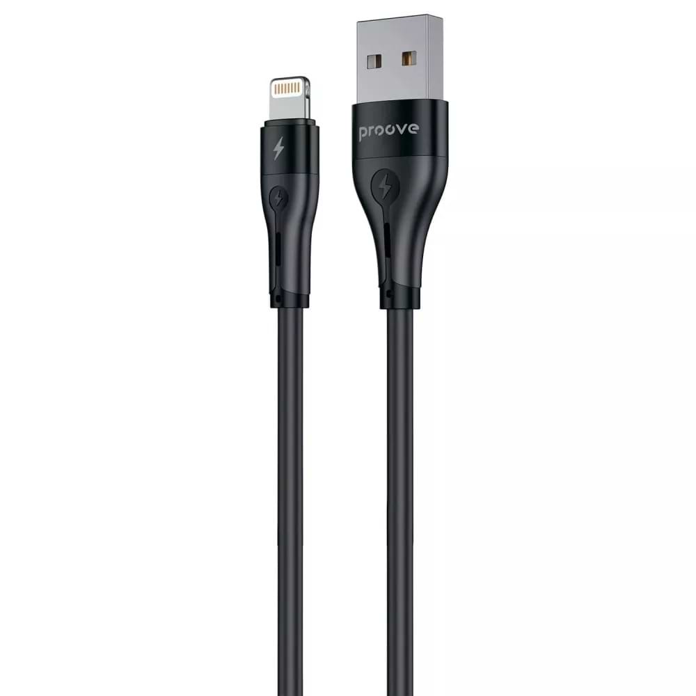 Кабель синхронізації даних Proove Soft Silicone USB to Lightning 2.4A 2m Black (CCSO20001121)