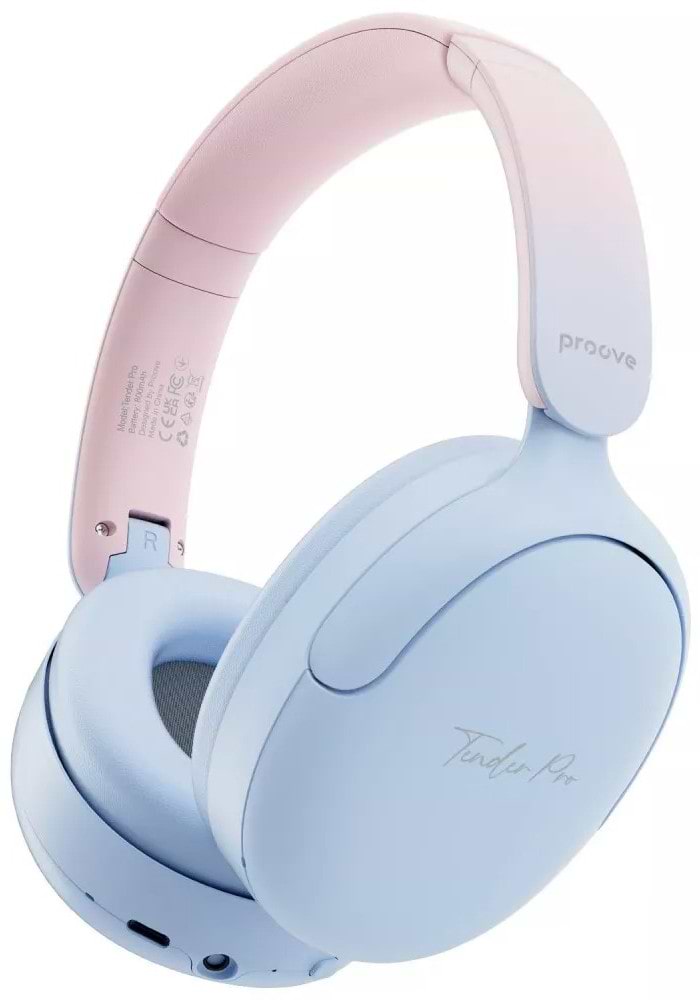 Навушники накладні бездротові Proove Tender Pro with ANC (APP) Blue/Pink (HPTP0001AP08) - Фото 1