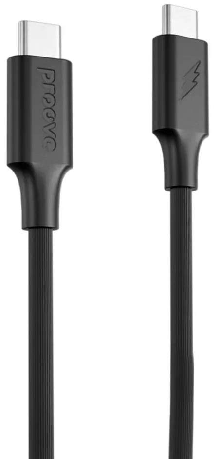 Кабель синхронізації даних Proove Striped Silicone Type-C to Type-C 60W 1m Black (CCSS60002201)