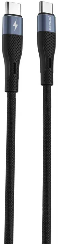 Кабель синхронізації даних Proove Light Silicone Type-C to Type-C 60W 1m black (CCLC60001101)