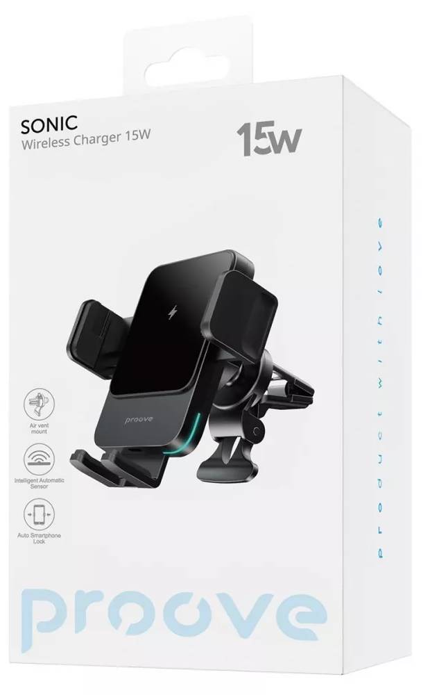 Фото - Автодержатель с беспроводной зарядкой Proove Sonic 15W