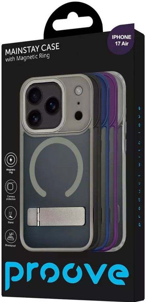 Фото - Чехол для смартфона Proove Mainstay Case with Magnetic Ring iPhone 17 Air Gray (PCMCIP17AR05)