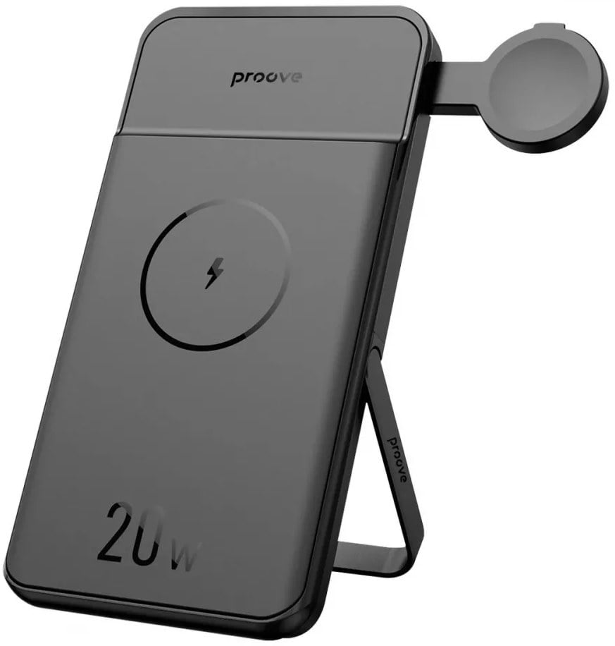 Батарея мобільна Proove Power Stand 2 in 1 20W 10000mAh black (2001001957605) - Фото 1