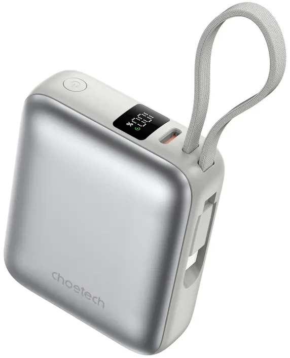 Батарея мобильная Choetech 10000mAh 35W PD3.0 USB-C Silver (B832-SL)