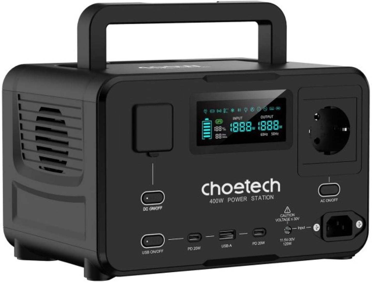 Зарядна станція універсальна Choetech BS007 400Вт (BS007-EU-BK)