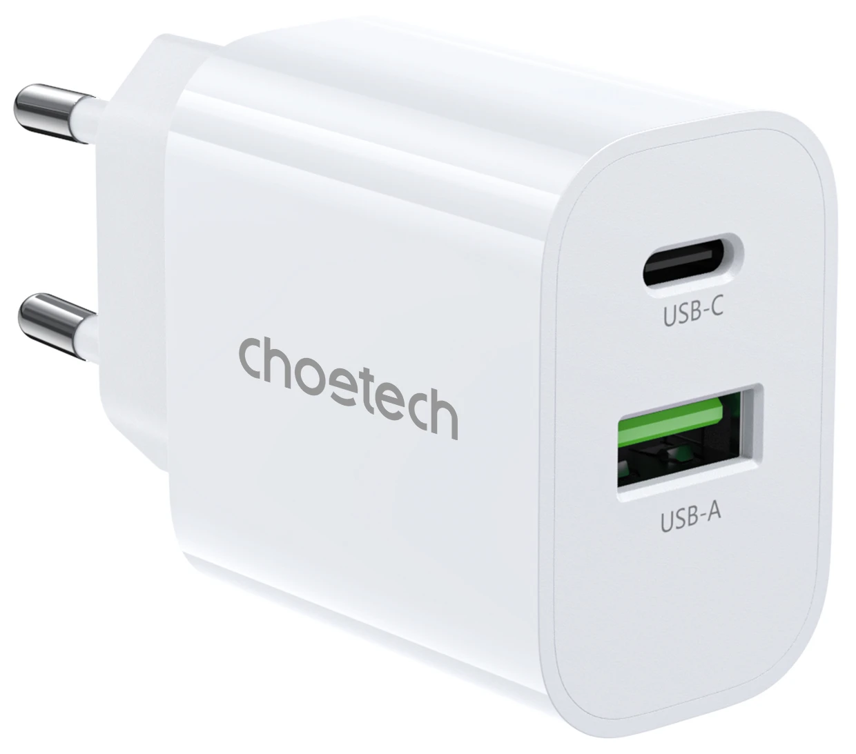 Сетевое зарядное устройство Choetech PowiX USB-A/USB-C PD 30W White (PD9009-EU-WH)