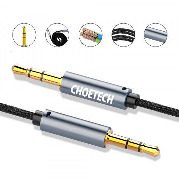 Фото - Кабель 3.5 мм - 3.5 мм Choetech AUX - TRS Audio 3.5мм M/M 1,2 м (AUX002)