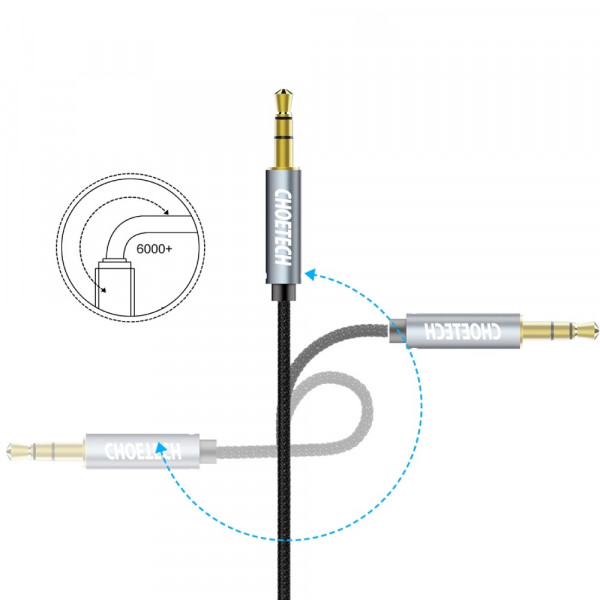 Фото - Кабель 3.5 мм - 3.5 мм Choetech AUX - TRS Audio 3.5мм M/M 1,2 м (AUX002)