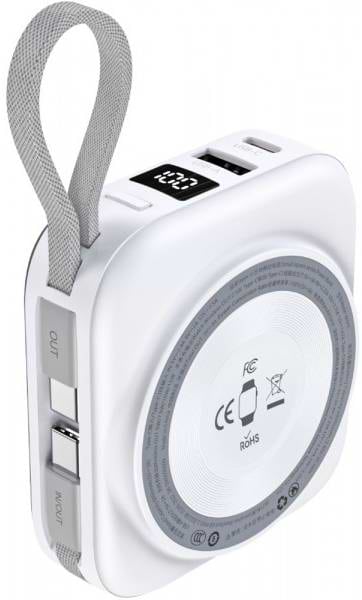 Батарея мобильная Choetech Magnetic Wireless 10000mAh 22,5W PD USB-A (B697C-WHSL)