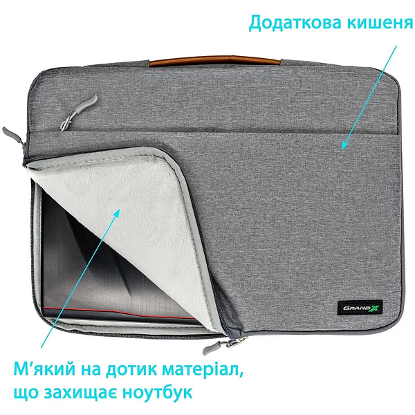 Фото - Чехол для ноутбука Grand-X SLX-14G 14'' Grey