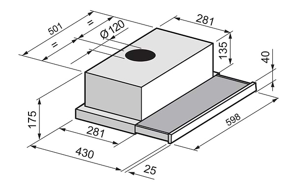 Фото - Уценка - Вытяжка встраиваемая Freggia CHS46GW