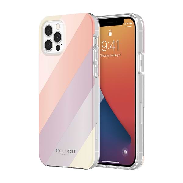 Фото - Чехол для смартфона Coach Protective Case for iPhone 12 Pro - Diagonal Stripe Metallic Multi (CIPH-054-DSTMT)