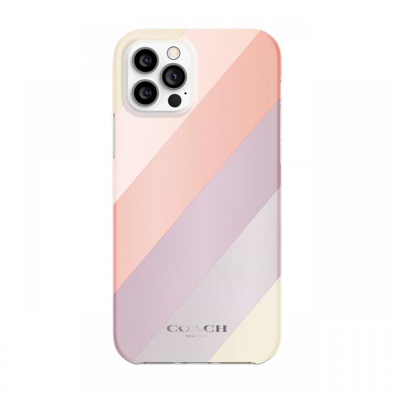 Чехол для смартфона Coach Protective Case for iPhone 12 Pro - Diagonal Stripe Metallic Multi (CIPH-054-DSTMT) - Фото 1