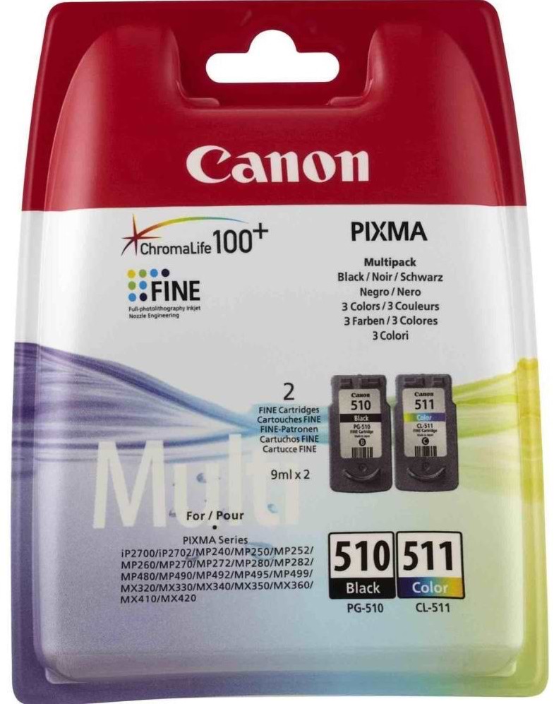 Картридж для струйных МФУ и принтеров Canon No.510: PG-510Bk/CL-511 Multi Pack (2970B017)