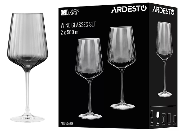 Фото - Набор бокалов Ardesto Black Mars Alcor 560 мл 2 шт. (AR2656GF)