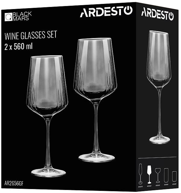 Фото - Набор бокалов Ardesto Black Mars Alcor 560 мл 2 шт. (AR2656GF)