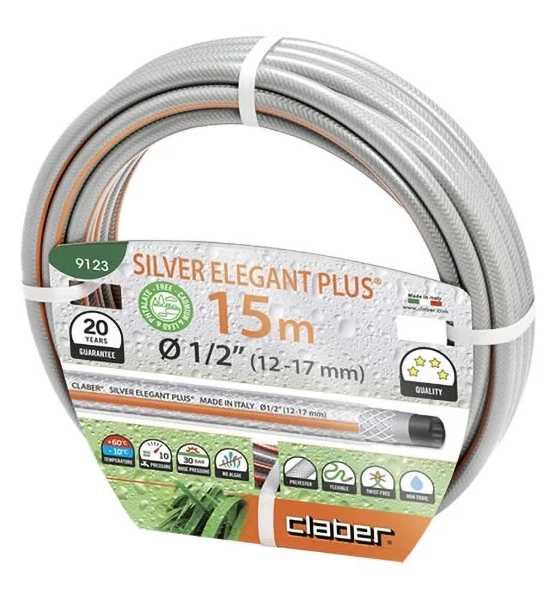 Шланг поливочний Claber 1/2" 15 м Silver Elegant Plus (91230000)