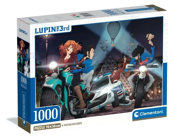 Пазли (8 +) Clementoni Погоня  з героями  аніме Люпен 3 1000 ел. (37055)
