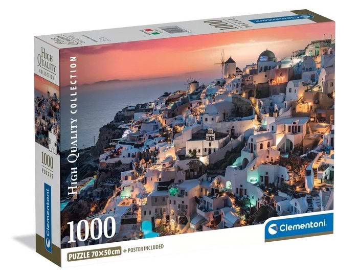 Пазли (8 +) Clementoni Захід  сонця на Санторіні  , Греція 1000 ел. (39933)