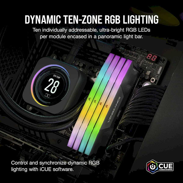 Фото - Уценка - Память DDR Corsair DDR5 2x16GB/6000 Vengeance RGB Black (CMH32GX5M2D6000C36)