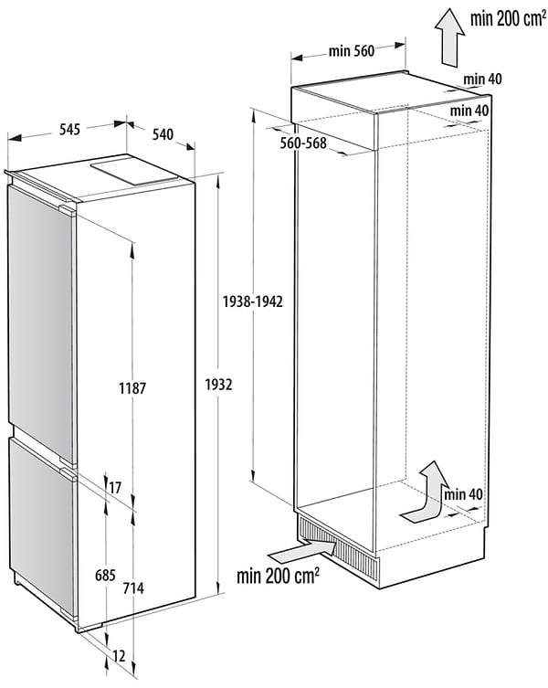 Фото - Холодильник встраиваемый Gorenje NRKI519E82WF