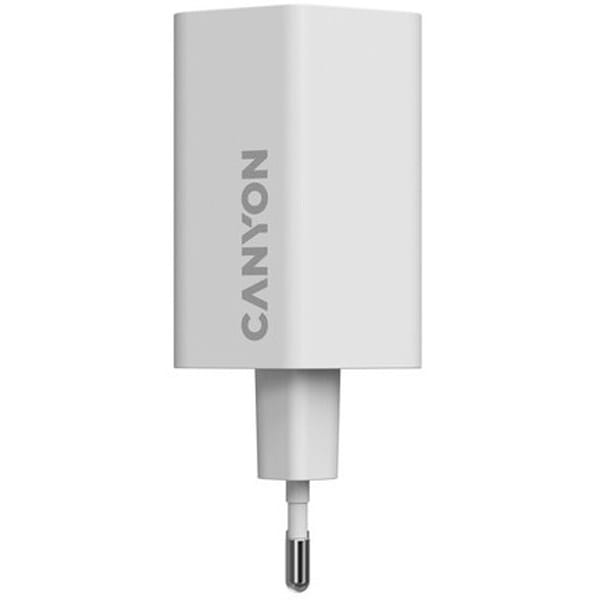 Фото - Сетевое зарядное устройство Canyon Hexagon 65 GaN 65W 2xPD 1xQC EU White (CND-CHAHEX65W)