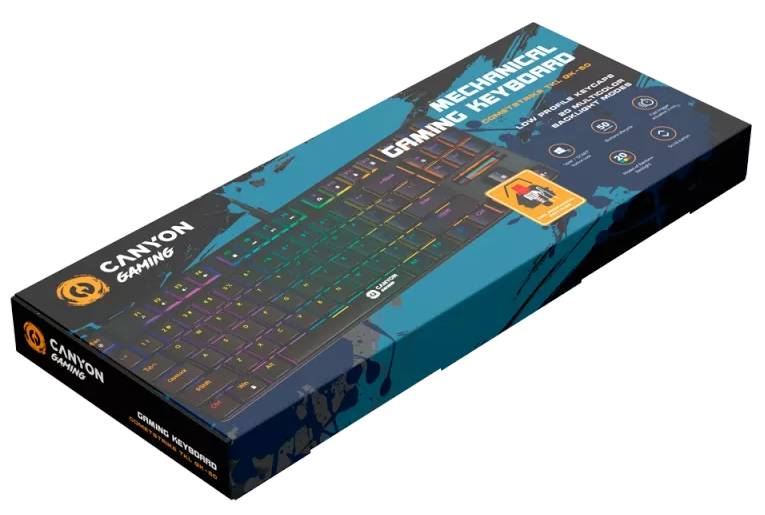 Фото - Клавіатура дротова ігрова Canyon Cometstrike GK-50 RGB TKL ENG/UKR Black (CND-SKB50-US)