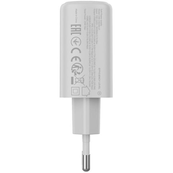 Фото - Мережевий зарядний пристрій Canyon OnCharge 250 25W 1xPD 1xQC EU White (CNE-CHA250-21)