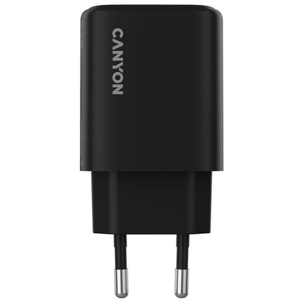 Фото - Мережевий зарядний пристрій Canyon OnCharge 250 25W 1xPD 1xQC EU Black (CNE-CHA250-31)