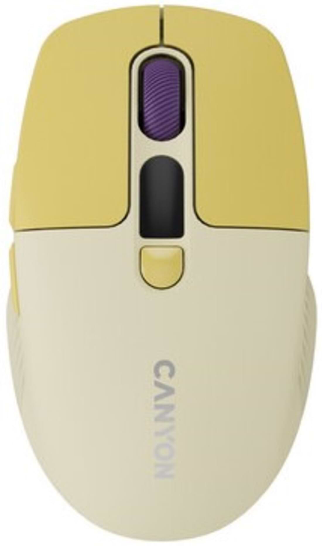 Мышь беспроводная Canyon MW-26 LCD Silent Dual mode Yellow (CNS-CMSW26Y) - Фото 1