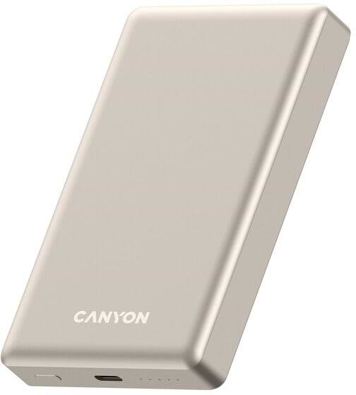 Фото - Батарея мобильная Canyon OnPower 510 slim Magsafe 10000 mAh PD20W Beige (CNS-CPB510BE)