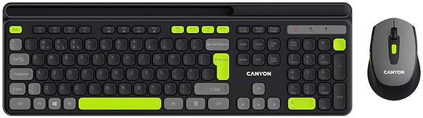 Фото - Клавіатура + миша бездротова Canyon HSET-W5 Black (CNS-HSETW5BK) Фото - Клавіатура + миша бездротова Canyon HSET-W5 Black (CNS-HSETW5BK)