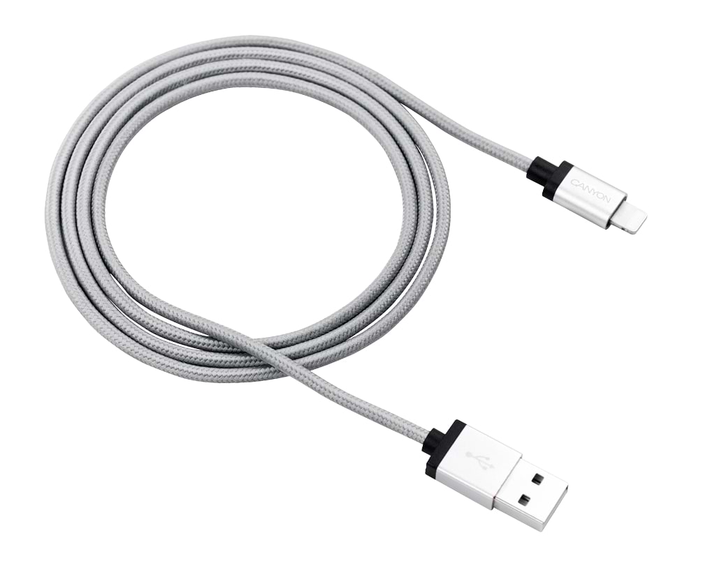 Кабель синхронизации данных Canyon USB - Lightning 1m Dark Gray (CNS-MFIC3DG)