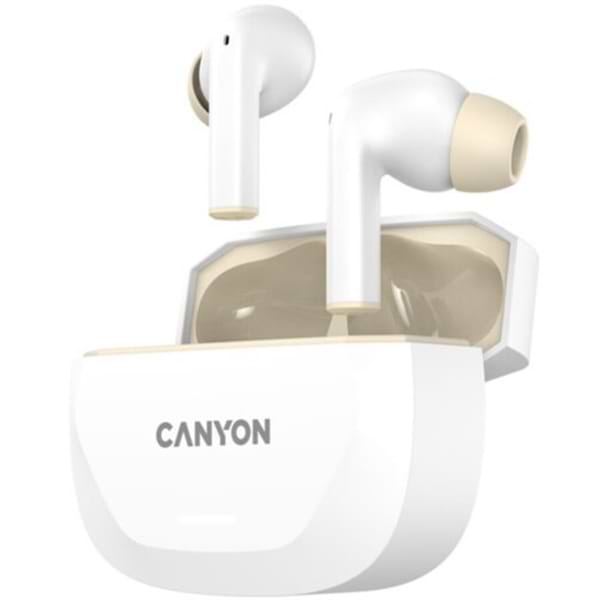 Фото - Наушники вкладыши беспроводные TWS Canyon Hexagon 7 TWS ANC+ENC Wireless Charge White Beige (CNS-TWS7WB)