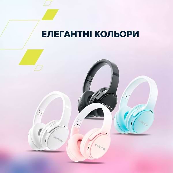 Фото - Навушники накладні бездротові Canyon OnRiff 4 Bluetooth White (CNS-CBTHS4W)