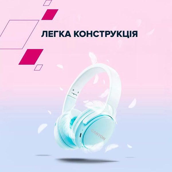 Фото - Навушники накладні бездротові Canyon OnRiff 4 Bluetooth Blue (CNS-CBTHS4BL)
